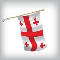 Realistic illustration of Georgia flags waving on the wall. The set is in the collection vector