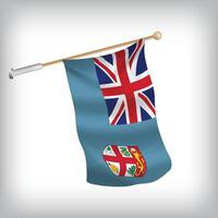 Realistic illustration of Fiji flags waving on the wall. The set is in the collection vector