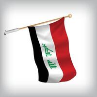 Realistic illustration of Iraq flags waving on the wall. The set is in the collection vector