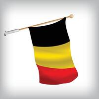 Realistic illustration of Belgium flags waving on the wall. The set is in the collection vector