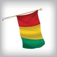 Realistic illustration of Guinea flags waving on the wall. The set is in the collection vector