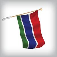 Realistic illustration of The Gambia flags waving on the wall. The set is in the collection vector