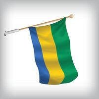 Realistic illustration of Gabon flags waving on the wall. The set is in the collection vector