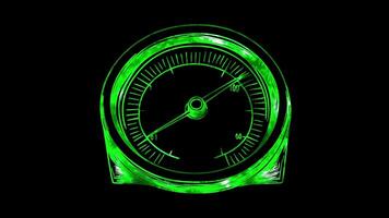 Neon frame effect, Speedometer on black background video