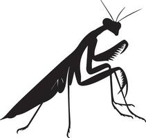 Praying mantis simple silhouette icon design vector
