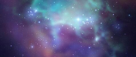 Space background with realistic nebula and shining stars. Magic colorful galaxy with stardust vector