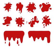 Set of blood splatters on a white background vector