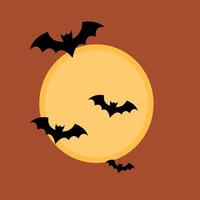 Halloween background with bats flying around the moon vector