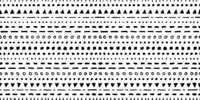 Hand Drawn Ink Brush Strokes Seamless Pattern, Stains Background on White vector