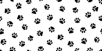 Black Paw Seamless Pattern. Cat Paw Silhouettes Repeat Tile vector