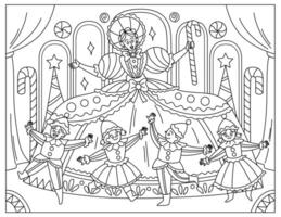 The Nutcracker Mother Ginger Coloring Page vector