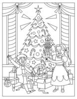 The Nutcracker Christmas Coloring Page vector