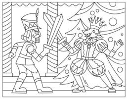 The Nutcracker and The Rat King Coloring Page vector