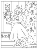 Clara and The Nutcracker Coloring Page vector
