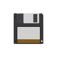 Floppy disk on white background. HD diskette old data media. Storage medium used for data storage. vector