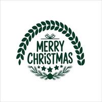 Elegant Christmas Trees with Merry Christmas Typography vector