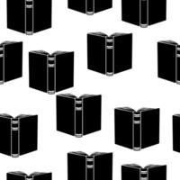 Open book silhouette seamless pattern, spine of books on white background vector