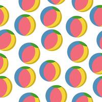 Seamless pattern of bright balls with colored sections, round toy on a white background vector