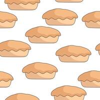 Seamless pattern with pie, homemade pastries on a white background vector