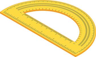 Yellow Protractor with Ruler Marks vector