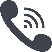 Telephone Receiver Icon with Signal Waves vector