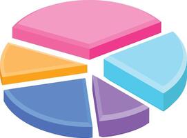 3D Isometric Colorful Pie Chart vector