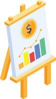 Financial Chart Displayed on an Easel with Dollar Symbol vector