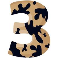 number 3 design for new year with animal design namely with spots of common yellow boa vector