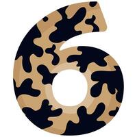 number 6 design for new year with animal design namely with spots of common yellow boa vector