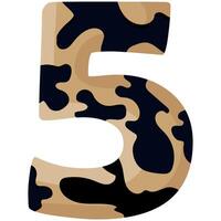 number 5 design for new year with animal design namely with spots of common yellow boa vector