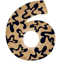 number 6 design for new year with animal design namely with detailed skin spots of common yellow boa vector