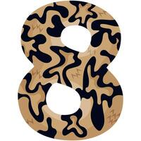 number 8 design for the new year with an animal design, namely with detailed spots of the skin of a common yellow boa vector