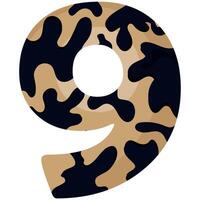 number 9 design for new year with animal design namely with spots of common yellow boa vector