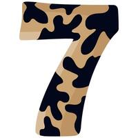 number 7 design for new year with animal design namely with spots of common yellow boa vector