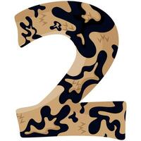 number 2 design for new year with animal design namely with detailed skin spots of common yellow boa vector