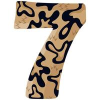 number 7 design for new year with animal design namely with detailed skin spots of common yellow boa vector