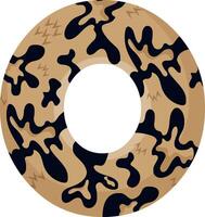 design of number 0 for new year with animal design namely with detailed skin spots of common yellow boa vector
