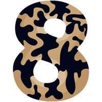 number 8 design for new year with animal design namely with spots of common yellow boa vector