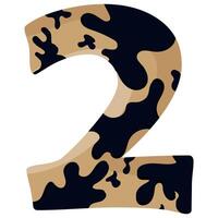 number 2 design for new year with animal design namely with spots of common yellow boa vector