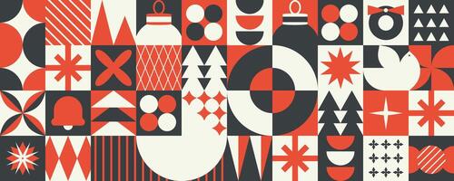 Christmas minimalist geometric pattern vector