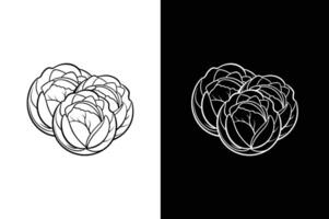 Brussels Sprouts Icon. Simple Line Design vector