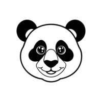 Funny Panda line icon. Illustration on a Clean White Background vector