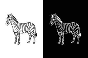Simple Zebra Line Art . Stylish Zebra Crossing Outline Design vector