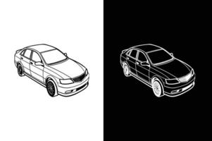 Sleek Car Line Icon on White Background vector