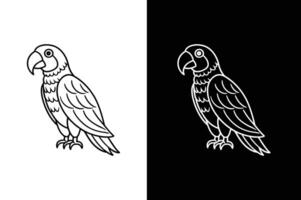 Parrot Line Icon Design. Minimalist Bird for Pet Shops vector
