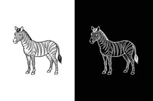 Simple Zebra Line Art . Stylish Zebra Crossing Outline Design vector