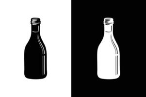 Bottle of beer. Icon with reflection on white background vector