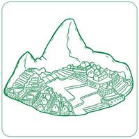 macchu pichu lineart draw vector