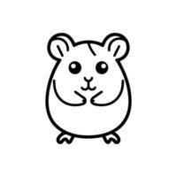 hamster icon or modern line symbol. line art and icon design with bold outline. Black and white Pixel Perfect minimalistic symbol isolated white background. Silhouette simple thin sign vector