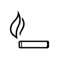 cigarette butt icon or modern line symbol. line art and icon design with bold outline. Black and white Pixel Perfect minimalistic symbol isolated white background. Silhouette simple thin sign vector